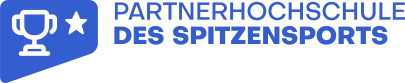 Logo Partnerhochschule_Spitzensport_2025 Original, Position Pokal Links, Blau